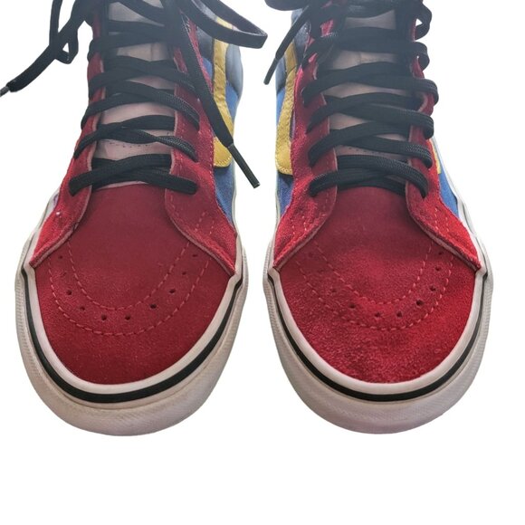 Vans Sk8-Hi OTW Multicolor Block Sneakers red suede Womens 8 Mens 6.5 - Picture 6 of 16
